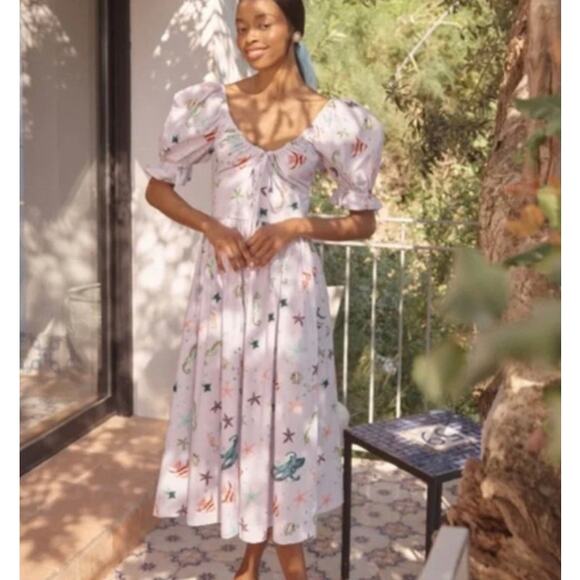 NWT HILL HOUSE HOME The Ophelia Dress in Sea Creatures Print M - Picture 3 of 10